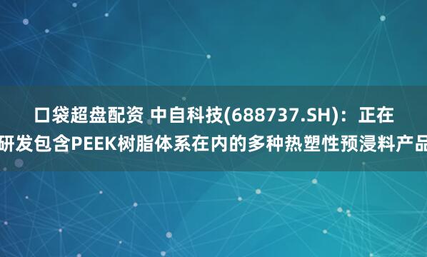 口袋超盘配资 中自科技(688737.SH)：正在研发包含PEEK树脂体系在内的多种热塑性预浸料产品